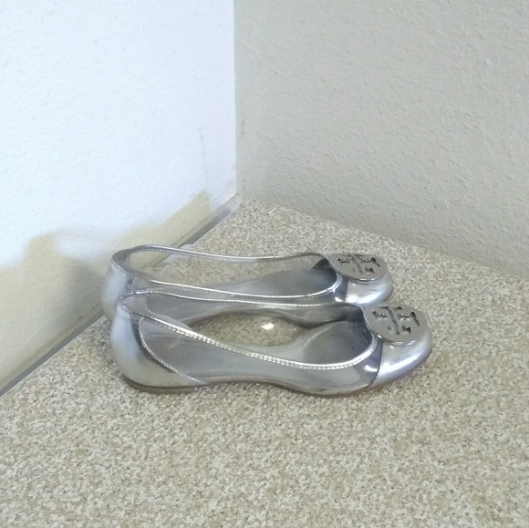 Tory Burch Silver Clear Ballet Flats - Picture 4 of 7